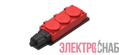 Колодка удлинителя 3-м 16А IP44 MultiSet 2P+E 250В каучук красн. SE MST4123RD