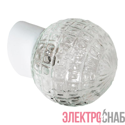 Светильник НББ 64-60-080 "Гранат" d150 1х60Вт E27 IP20 прозр./корпус наклонный бел. Элетех 1005100179