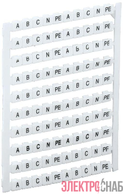 Маркер для КВИ-4/16кв.мм с символами &quot;A. B. C. N. PE&quot; IEK YZN30M-004-K00-A