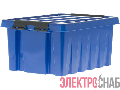 Ящик 415х300х190 мм с крышкой и клипсами синий Rox Box 16 Rox Box 16