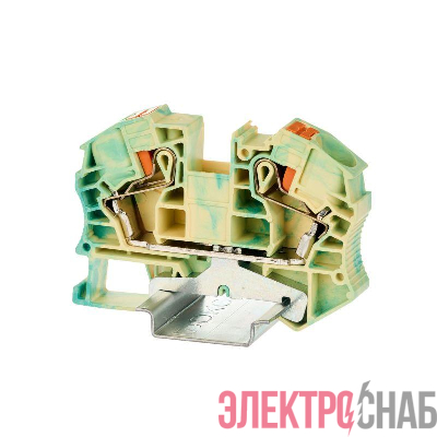 Клемма заземления зажим push-in 2 точки подключения 16кв.мм DKC VPR-16-PE-YG