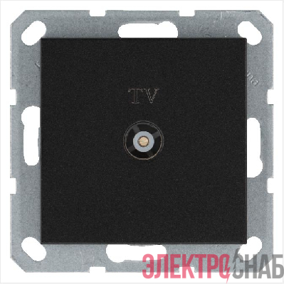 Розетка телевизионная оконечная TV Ф9.5мм механизм антрацит Jasmart G6001B