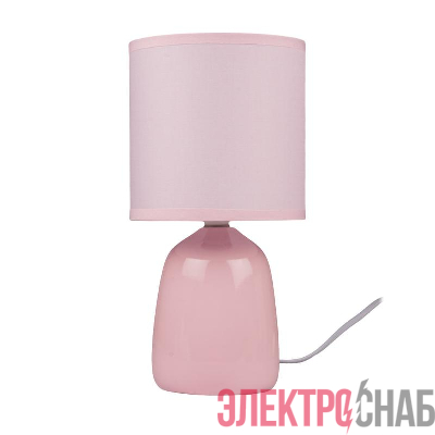 Светильник настольный JH2-02-pk E14 IP20 130х130х255мм керамика; ткань; PVC-пластик роз. JazzWay 5062337