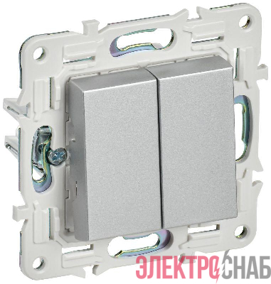 Выключатель проходной 2-кл. SKANDY 10А SK-V05S серебр. IEK SK-V22-0-10-K23