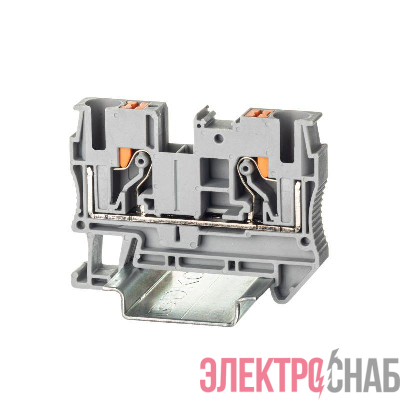 Клемма проходная зажим push-in 2 точки подключения 6кв.мм сер. DKC VPR-6-GY