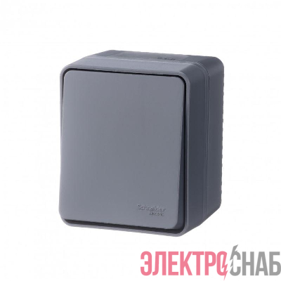 Переключатель проходной 1-кл. ОП AtlasDesign PROFI IP54 10AX антрацит SE ATN544061