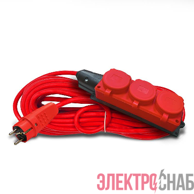Удлинитель 3х40м с заземл. 16А IP44 3.5кВт КГ 3х1.5 с защ. крышкой АРКТИК морозостойкий DOMTOK 2602