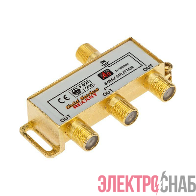 Делитель ТВ "краб" x3+4шт F "BOX" 5-1000 МГц "GOLD" Rexant 05-6102-1