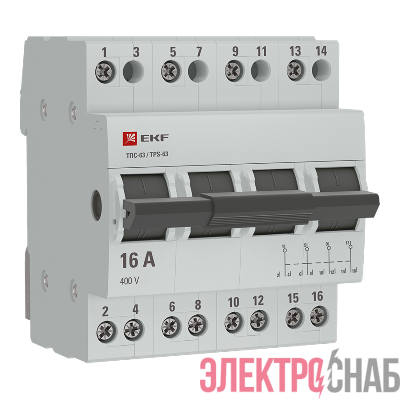 Переключатель трехпозиционный ТПС-63 4P 16А PROxima EKF TPS416