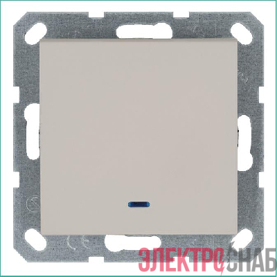 Выключатель 1-кл. 10А IP20 с подсветкой механизм тауп Jasmart G3011NT