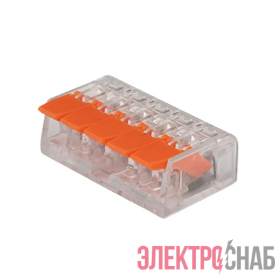 Клемма монтажная рычажного соединения PTC-5P 221-415 450В 32А 0.14-4.0кв.мм Jazzway 5050945