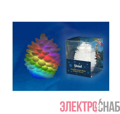 Гирлянда светодиодная «Шишка» ULD-F004 RGB PINE CONE на батарейке 6.5х8см Uniel UL-00001443