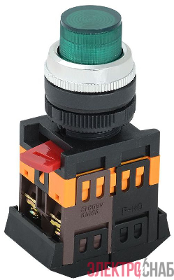 Кнопка ABLFP-22 d22мм 1з+1р 240В неон зел. IEK BBT20-ABLFP-K06