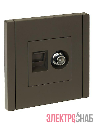 Розетка 2-м TV+RJ45 кат.5E FORTE&PIANO FP336 сер. IEK FP-AK20-1-K03