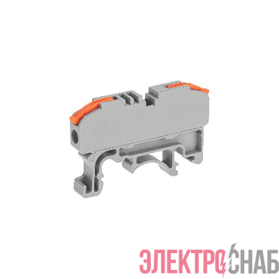 Клемма строительно-монтажная СМК проходная 222-421D 1п 0.08-4кв.мм с креплением на DIN-рейку сер. (уп.5шт) Rexant 07-6263-1-05