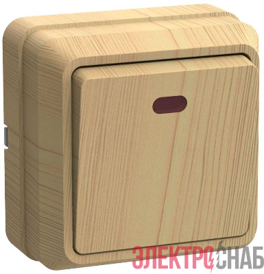 Выключатель 1-кл. ОП Октава 10А IP20 ВС20-1-1-ОС с индикацией сосна GENERICA EVO11-K03-10-DC