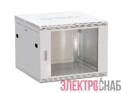 Шкаф настенный 19дюйм TERACOM PRO 6U 600х450мм дверь стеклянная с замком-ручкой сер. EKF TRP-WLL-0664-40G