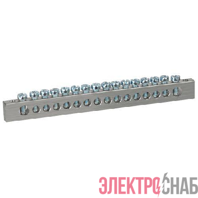 Шина PEN земля-ноль 6х9мм 16/2 никелированная с креплениями по краям NO-224-87 Эра Б0062983