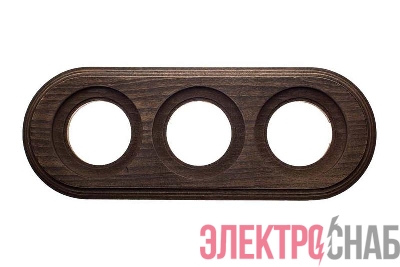 Рамка 3-м ОП ретро старое дерево Bironi BF1-630-17