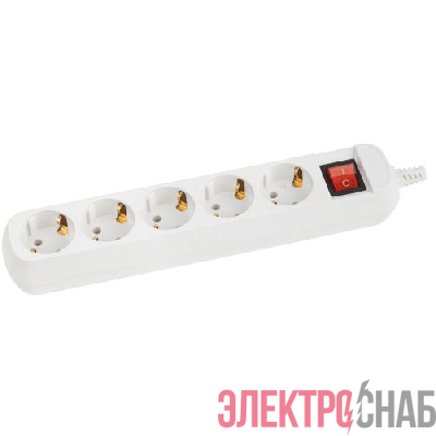 Колодка 5-м KX-5es с заземл. с выкл. бел. Эра Б0071873