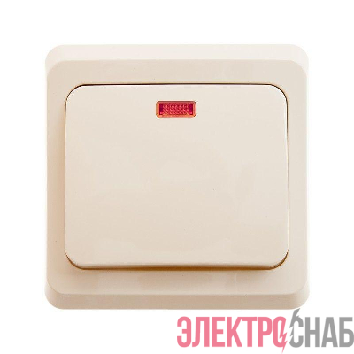 Выключатель 1-кл. СП Этюд 10А IP20 с подсветкой крем. SE BC10-005K