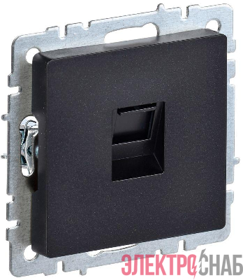 Розетка компьютерная СП RJ45 кат.6 BRITE РК11-БрЧ механизм черн. IEK BR-K10-2-K02