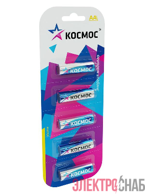 Элемент питания алкалиновый AA/LR6 BP-5 (блист.5шт) КОСМОС KOCLR65BL