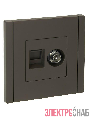 Розетка 2-м TV+RJ45 кат.6 FORTE&PIANO FP337 сер. IEK FP-AK20-2-K03