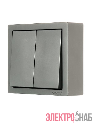 Выключатель 2-клав. LETO платина LEZARD 752-3500-101