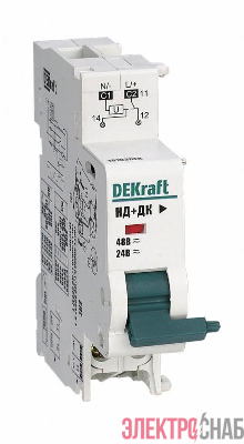 Расцепитель независимый с доп. контактом 24В 48В AC_DC для ВА-101 нов. DEKraft 18103DEK