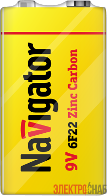 Элемент питания солевой "крона" 6F22 94 762 NBT-NS-6F22-SH1 (уп.1шт) NAVIGATOR 94762
