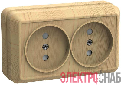 Розетка 2-м ОП Октава 10А IP20 без заземл. сосна GENERICA ERO20-K03-10-DC
