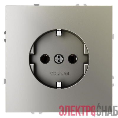 Розетка 1-м СП S70 16А с заземл. механизм шелк Voltum VLS040104