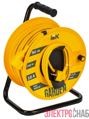 Удлинитель на катушке 1х50м Garden УК50 2P+PE 3х1.5кв.мм IEK GD-KP20-16-01-50