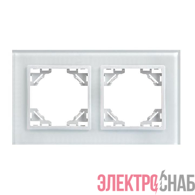 Рамка 2-м Минск стеклянная бел. Basic EKF ERM-G-402-10