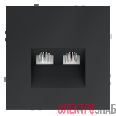 Розетка компьютерная 2-м СП S70 RJ45 + RJ45 кат.6 механизм графит Voltum VLS060207