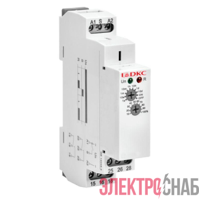 Реле времени задержка выключения конфигурация контакта 2CO AС/DC 12-240В DKC DRM-TB-2-240
