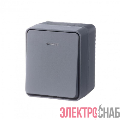 Выключатель 1-кл. ОП AtlasDesign PROFI IP54 10AX с подсветкой антрацит SE ATN544013