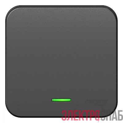 Переключатель проходной 1-кл. ОП Blanca 10А IP20 (сх. 6) 250В с подсветкой с изолир. пластиной антрацит SE BLNVA106116