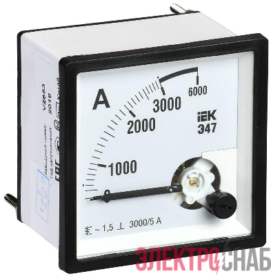 Амперметр Э47 96х96мм 3000/5А кл. точн. 1.5 IEK IPA20-6-3000-E