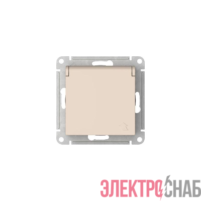 Розетка AtlasDesign 16А IP20 с заземл. защ. шторки с крышкой быстрозажим. клем. механизм беж. SE ATN000246S