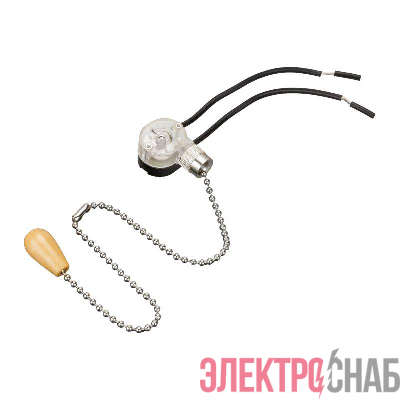 Выключатель для настенного светильника с проводом и деревянным наконечником Silver блист. Rexant 06-0242-A