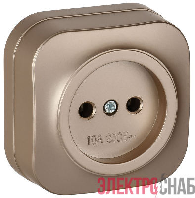 Розетка ОП GLORY РС20-2-ХШм 10А без заземл. без защ. шторок шампань матов. IEK ERH10-K37M-10
