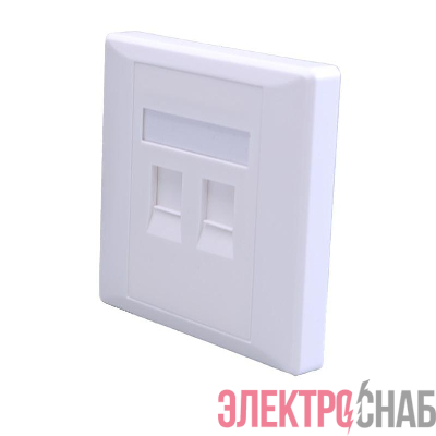 Панель лицевая 2 порта 80х80 Keystone шторка (DIY) SUPRLAN 10-0334-1