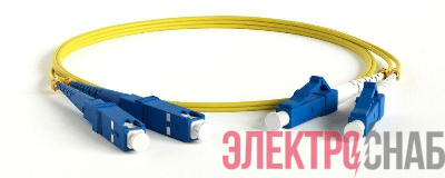 Патч-корд FC-D2-9-LC/UR-SC/UR-H-0.5M-LSZH-YL волок.-опт. (шнур) SM 9/125 (OS2) LC/UPC-SC/UPC duplex LSZH 0.5м Hyperline 253514