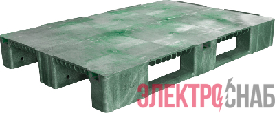 Паллет 1200x800х150 сплошной, на 3-х полозьях  зелёный TR 1208-1 TR 1208-1