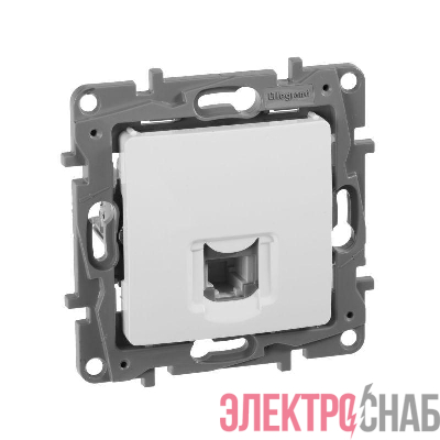 Розетка телефонная 1-м СП Etika RJ11 механизм бел. IEK 672240
