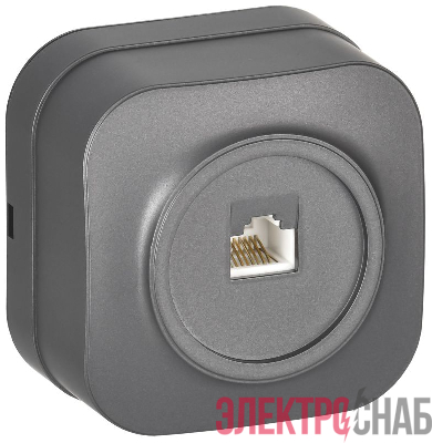 Розетка компьютерная ОП RJ45 кат.5E GLORY РК10-ХСм сталь матов. IEK EKH10-K46M