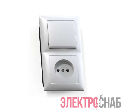 Блок СП БКВР-408 Селена (1-кл. выкл. + розетка) бел. Кунцево 8200