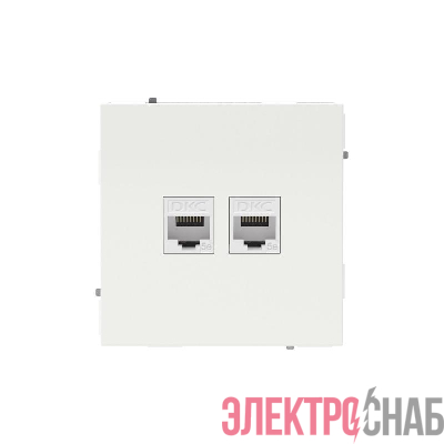 Розетка компьютерная 2-м KANT RJ45 кат.5E без шторки бел. магнолия DKC 7000664